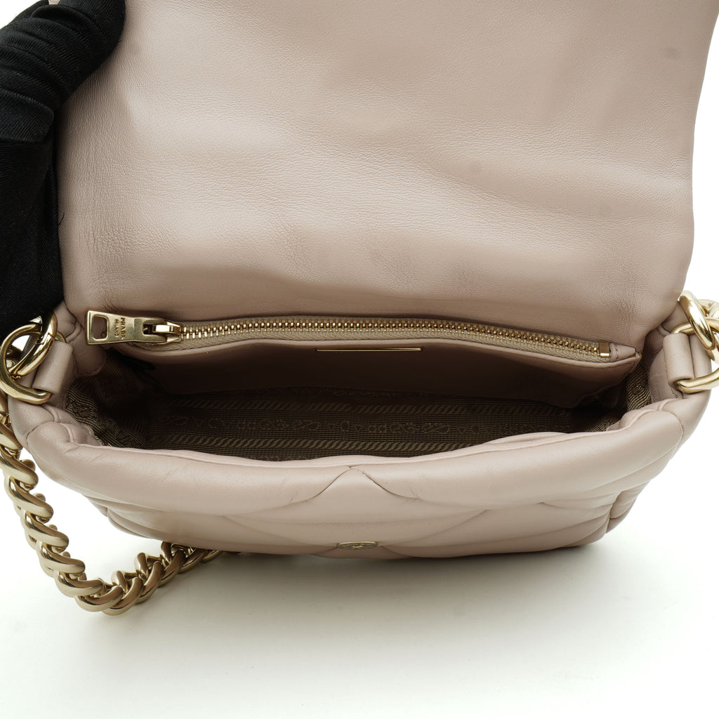 Prada Nappa Re-Nylon Triangle Quilted Patchwork Ninfea Flap