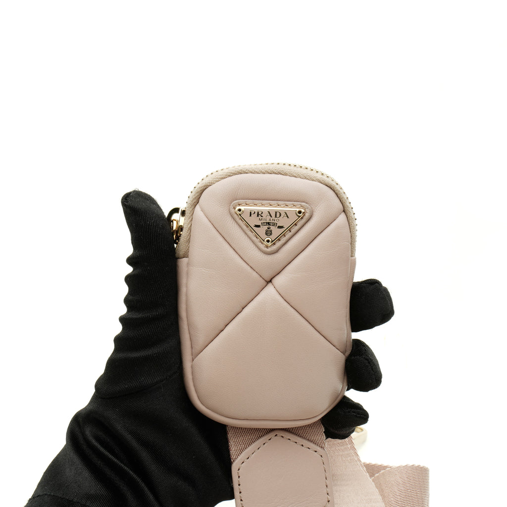 Prada Nappa Re-Nylon Triangle Quilted Patchwork Ninfea Flap