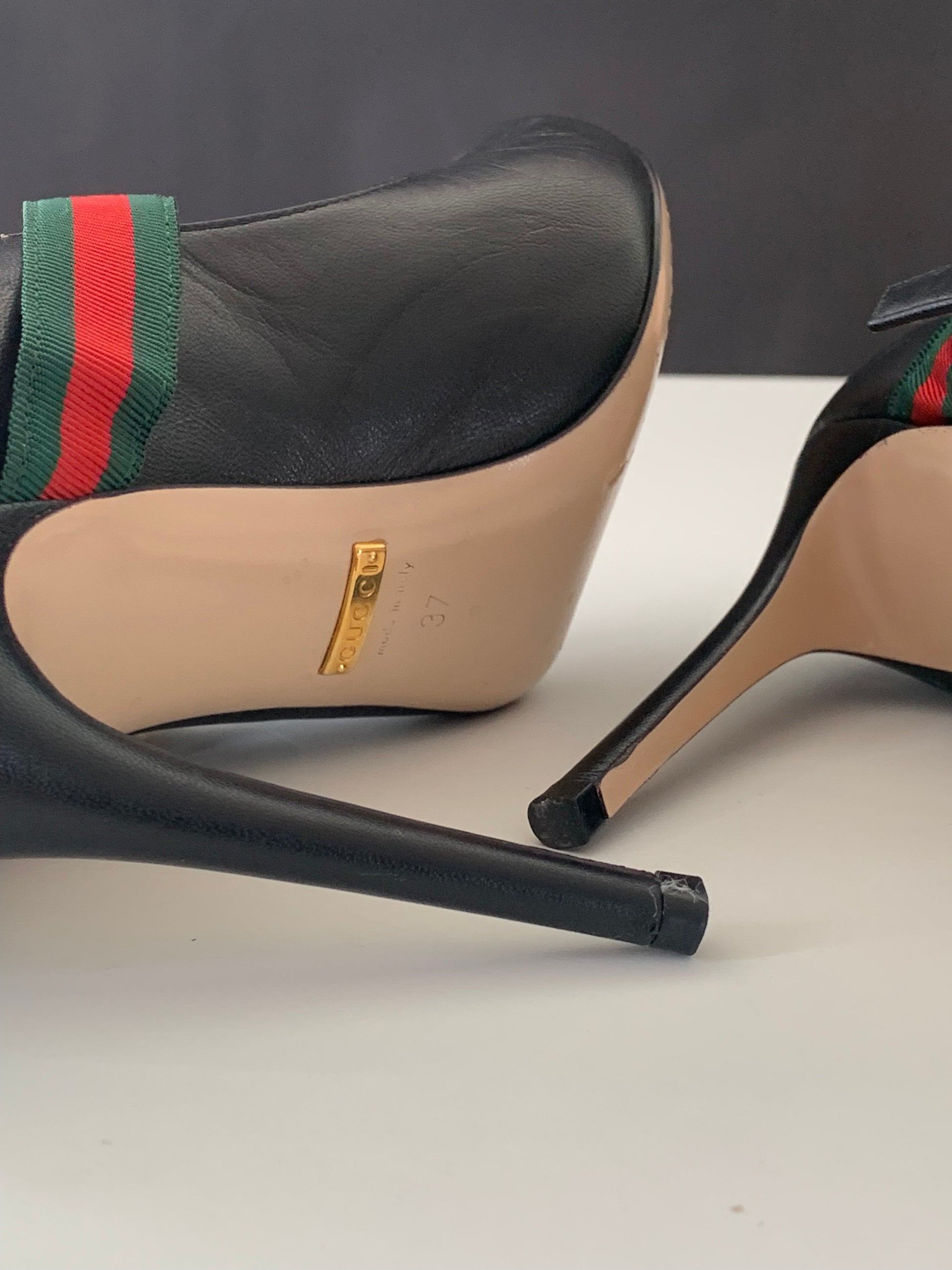 Gucci Malaga Kid Sylvie High Heel Pumps 37