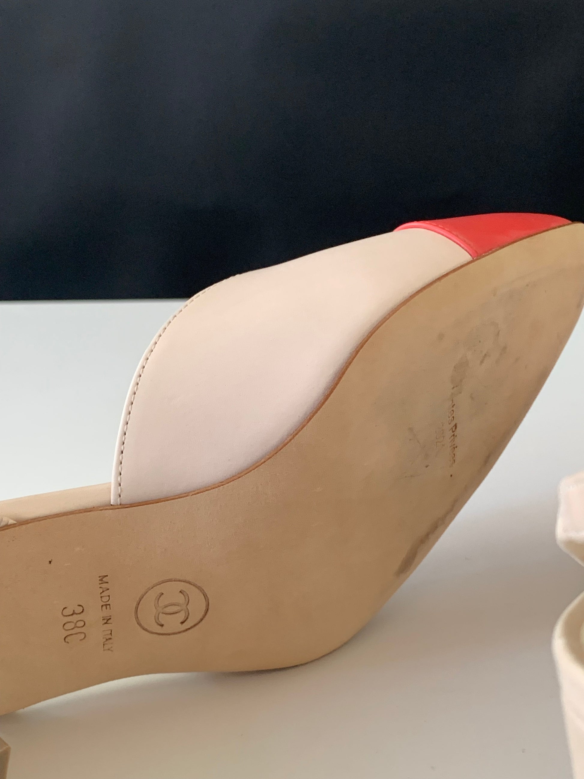 Chanel Cap Toe Slingback Pumps 38