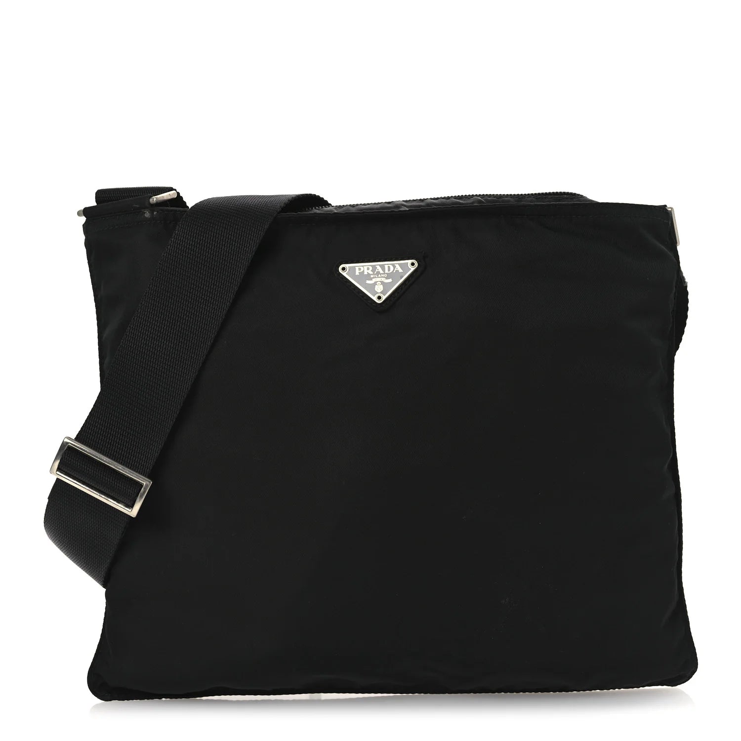 Prada Vela Nylon Flat Messenger