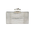 Alexander Mcqueen Skull Clutch Silver