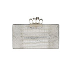Alexander Mcqueen Skull Clutch Silver