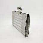 Alexander Mcqueen Skull Clutch Silver