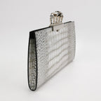 Alexander Mcqueen Skull Clutch Silver