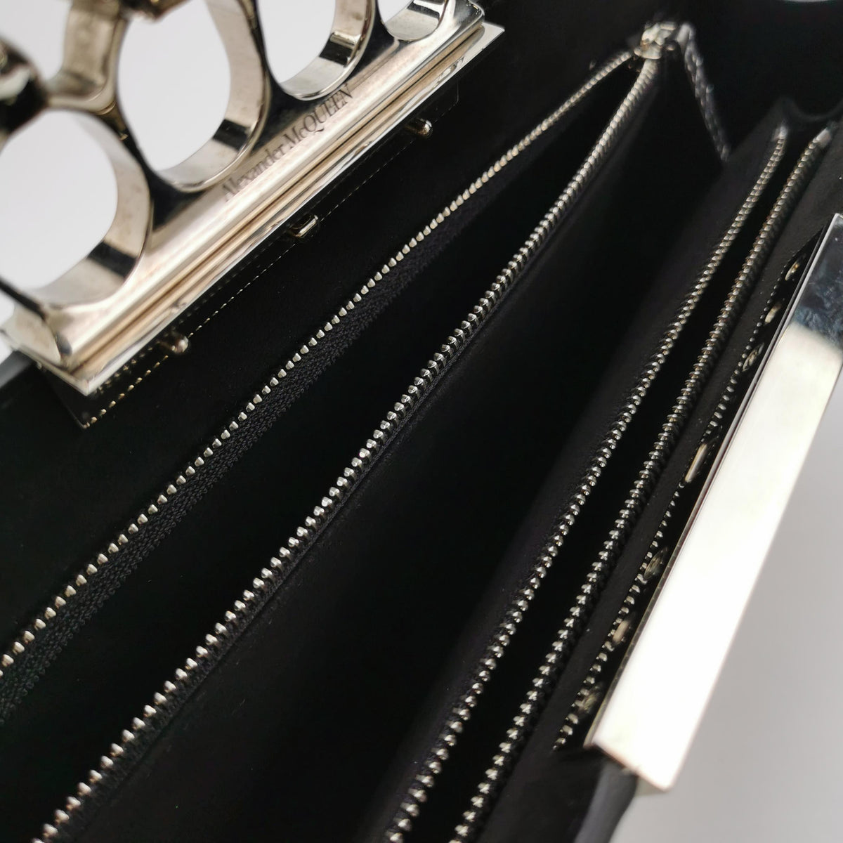 Alexander Mcqueen Skull Clutch Silver
