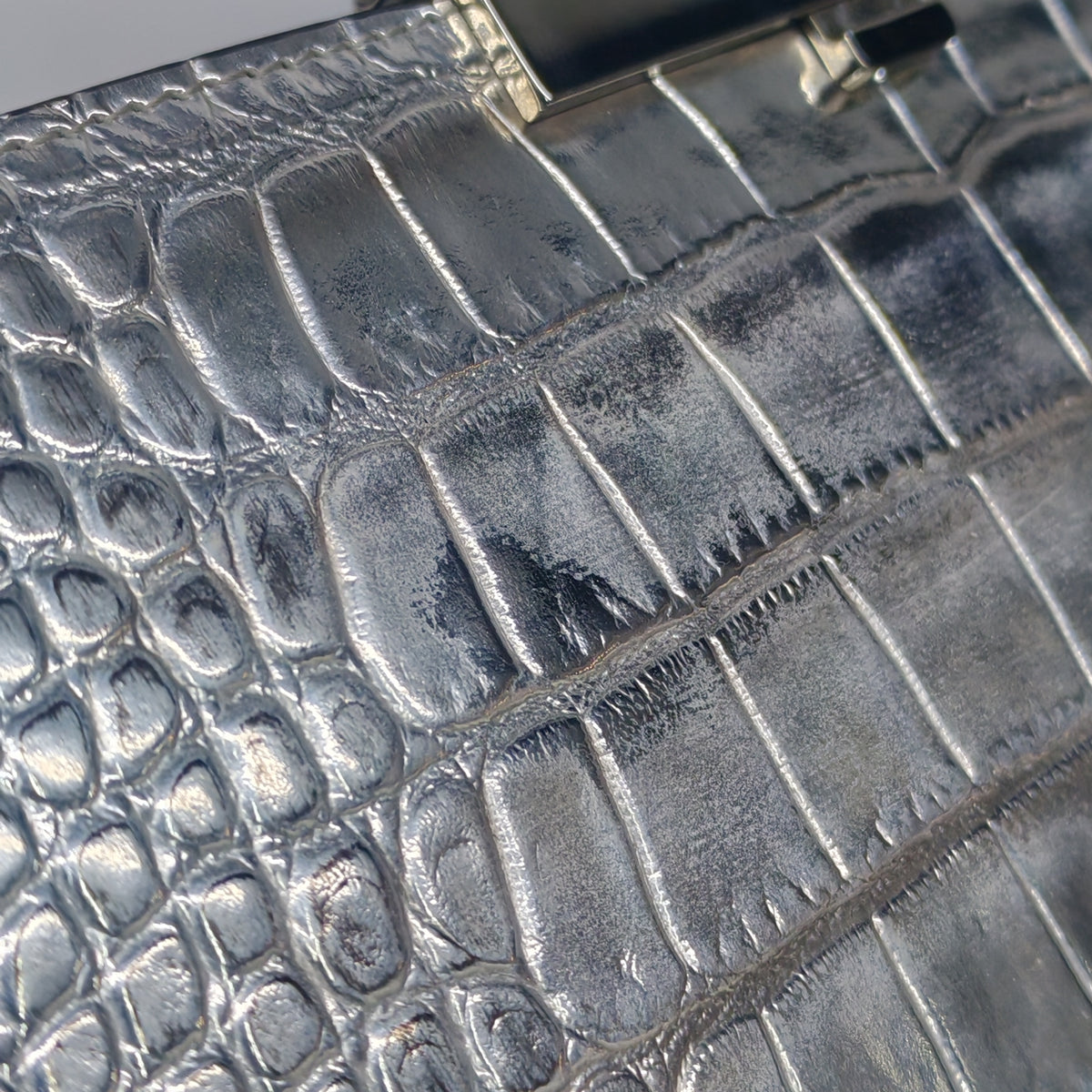 Alexander Mcqueen Skull Clutch Silver