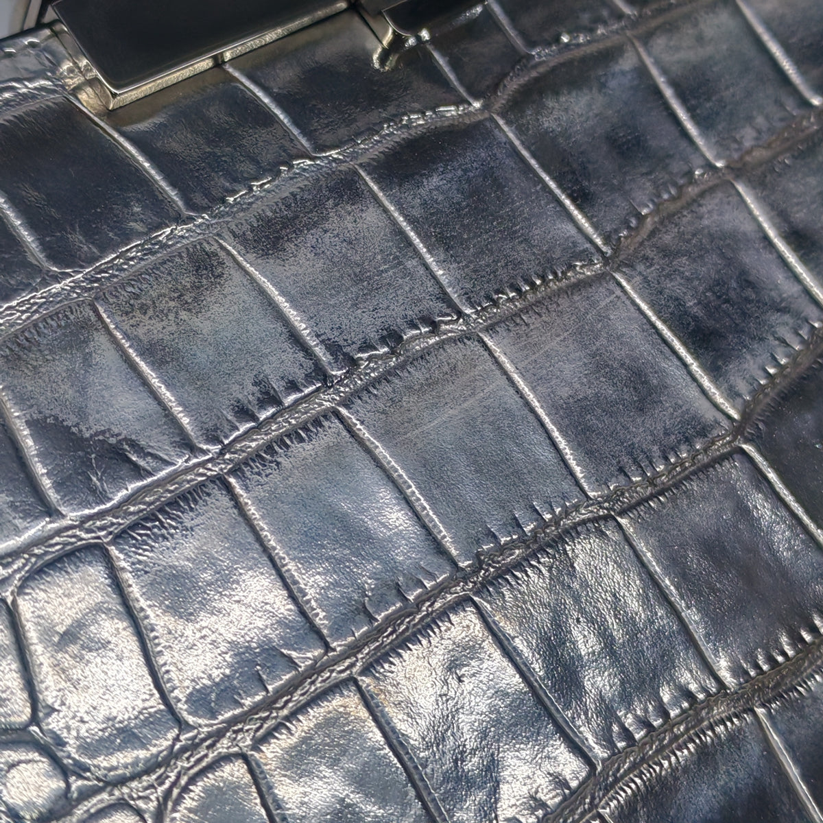 Alexander Mcqueen Skull Clutch Silver