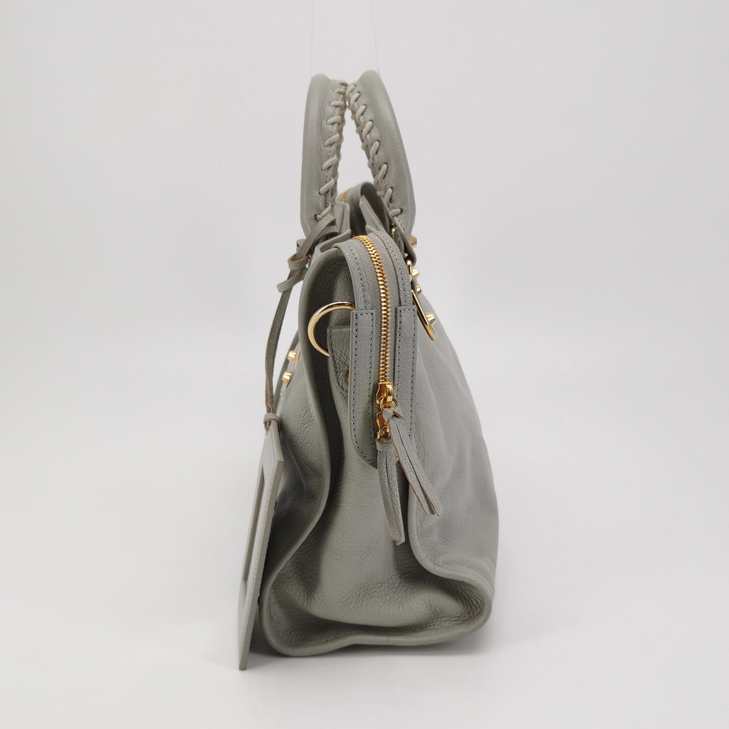 Balenciaga Medium City Metallic Edge Gray GHW