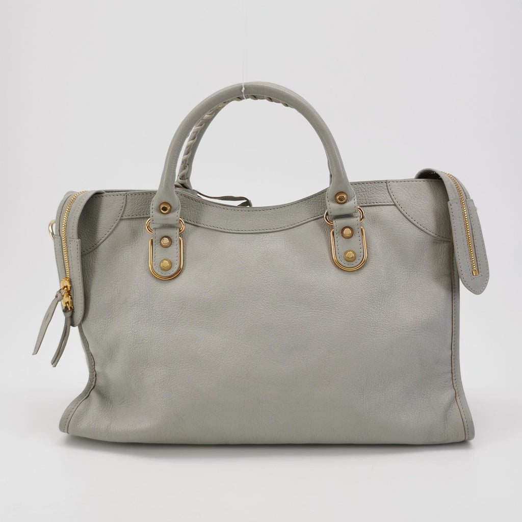 Balenciaga Medium City Metallic Edge Gray GHW