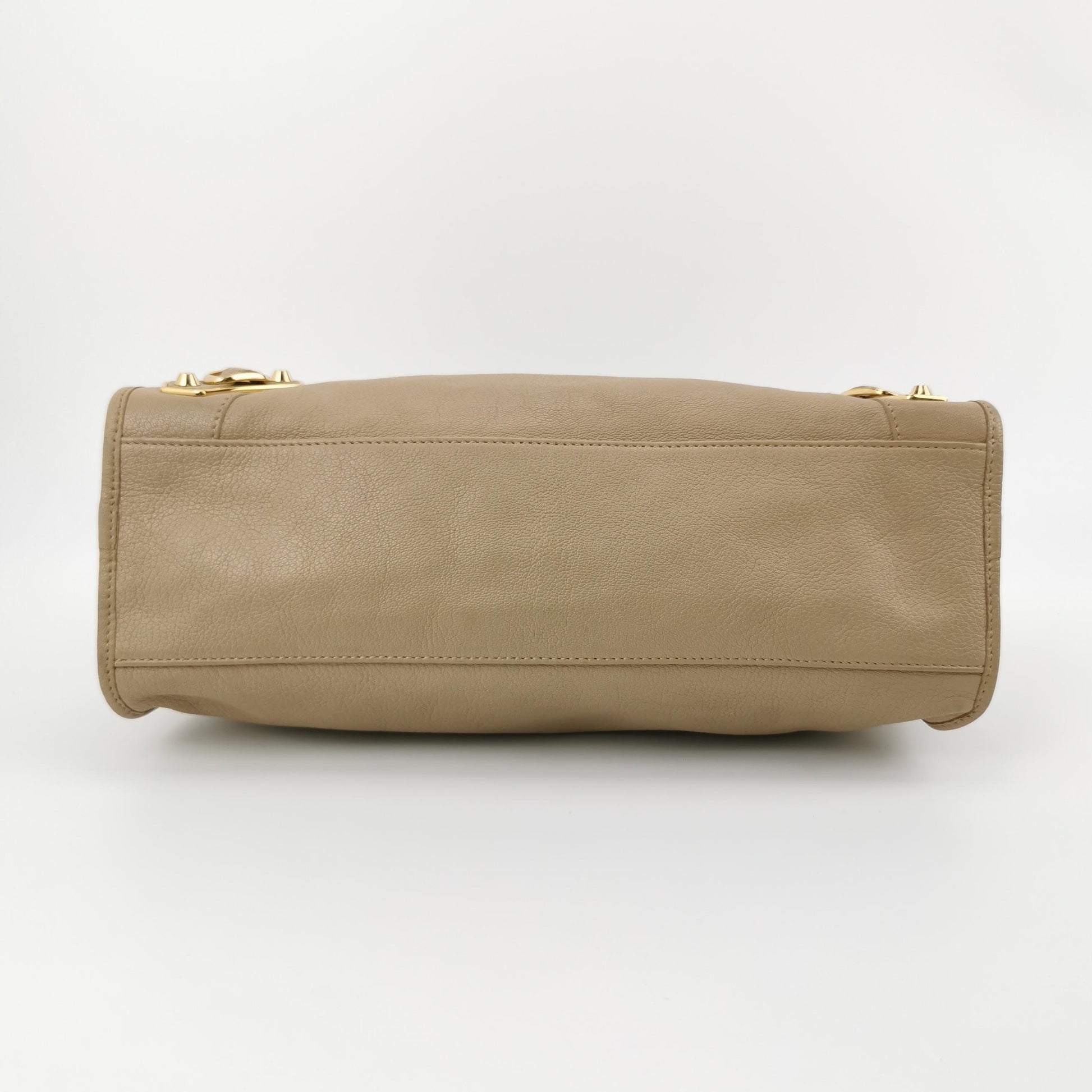 Balenciaga City Medium Metallic Edge Beige GHW