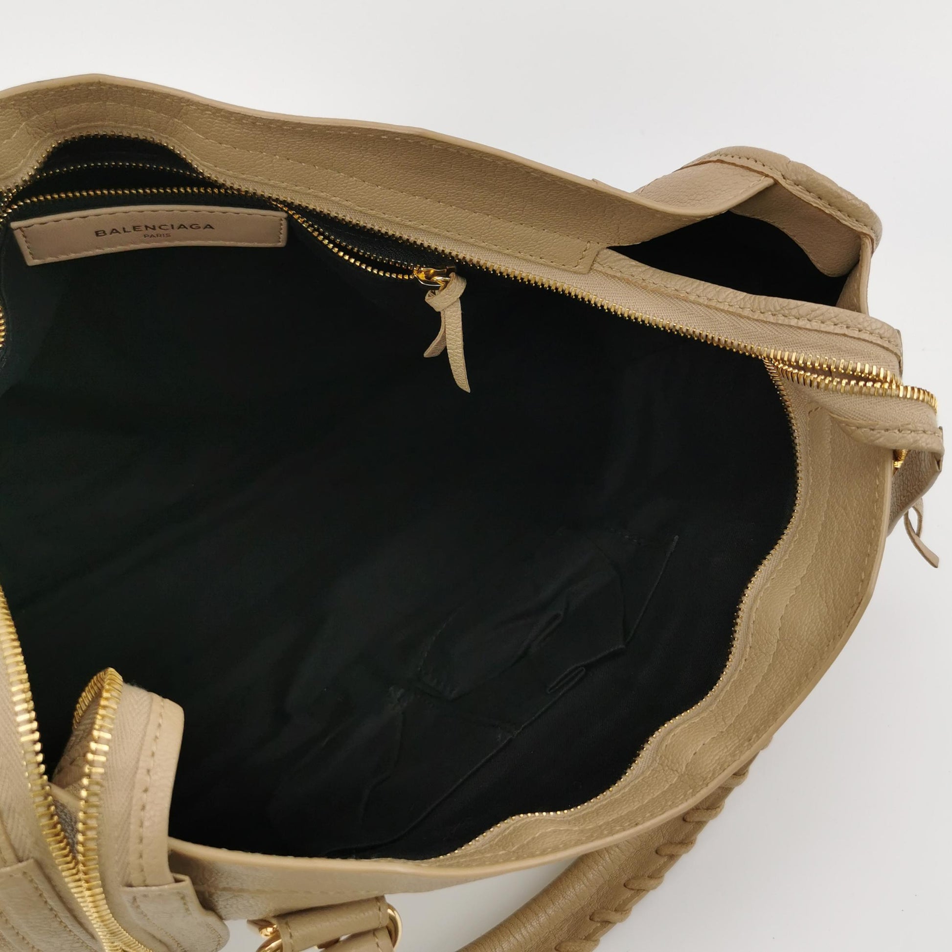 Balenciaga City Medium Metallic Edge Beige GHW