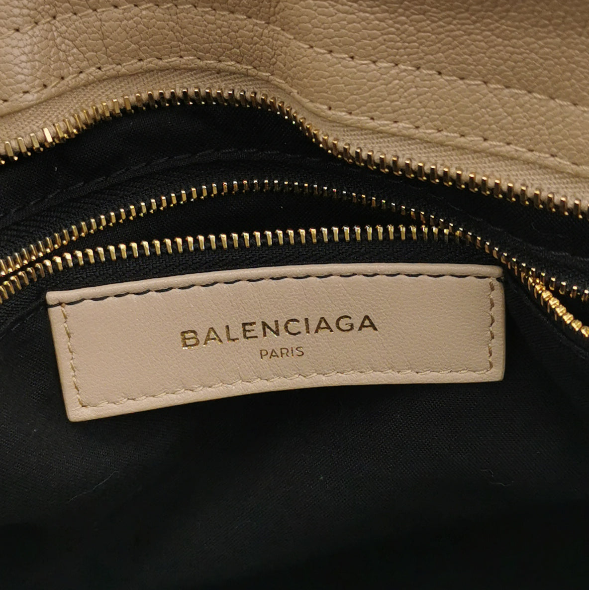 Balenciaga City Medium Metallic Edge Beige GHW