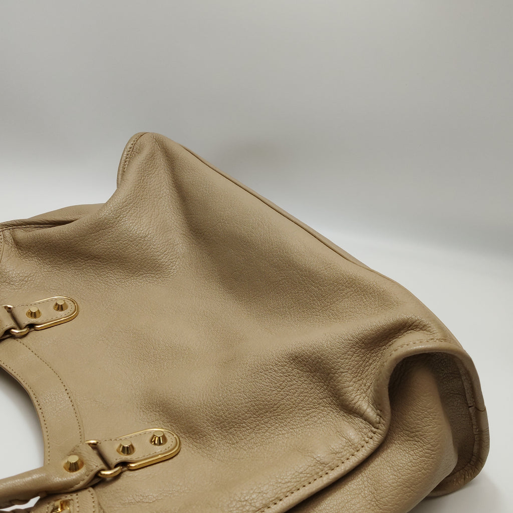 Balenciaga City Medium Metallic Edge Beige GHW
