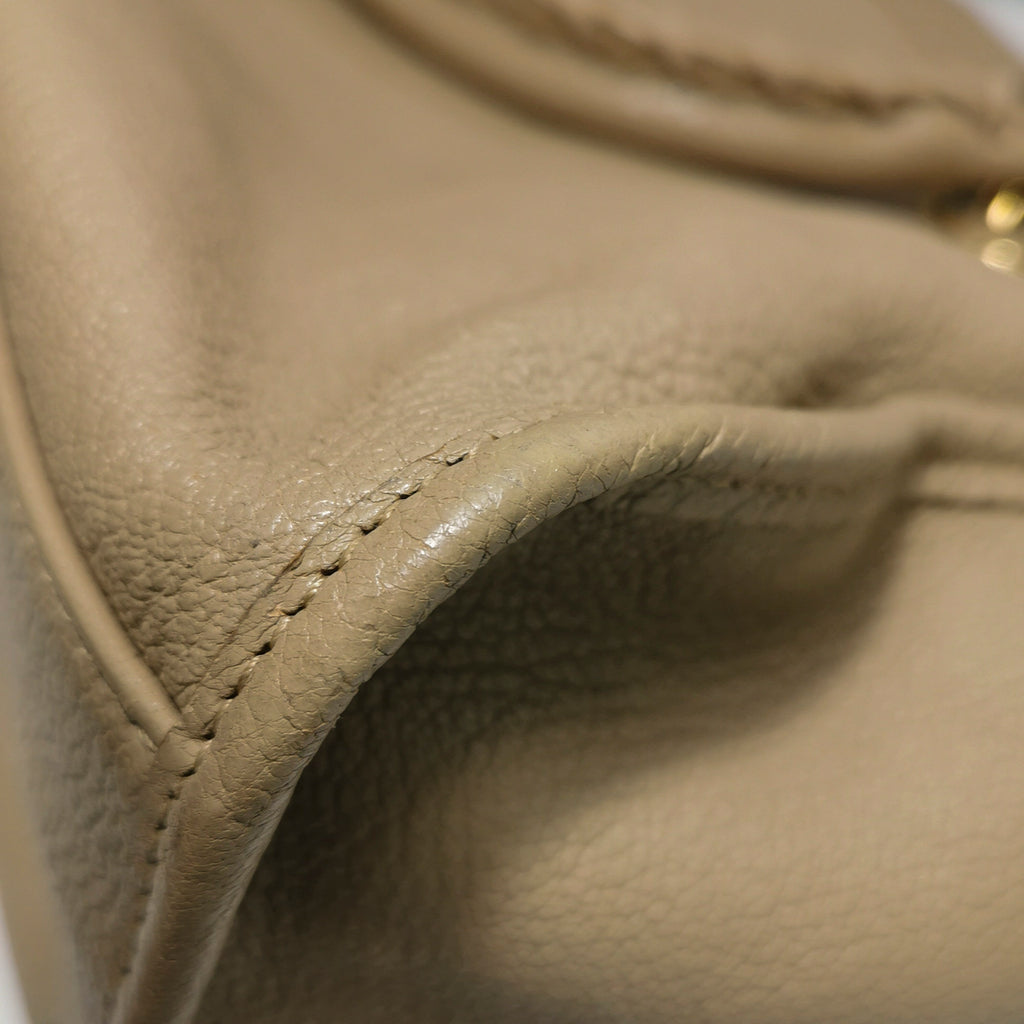Balenciaga City Medium Metallic Edge Beige GHW