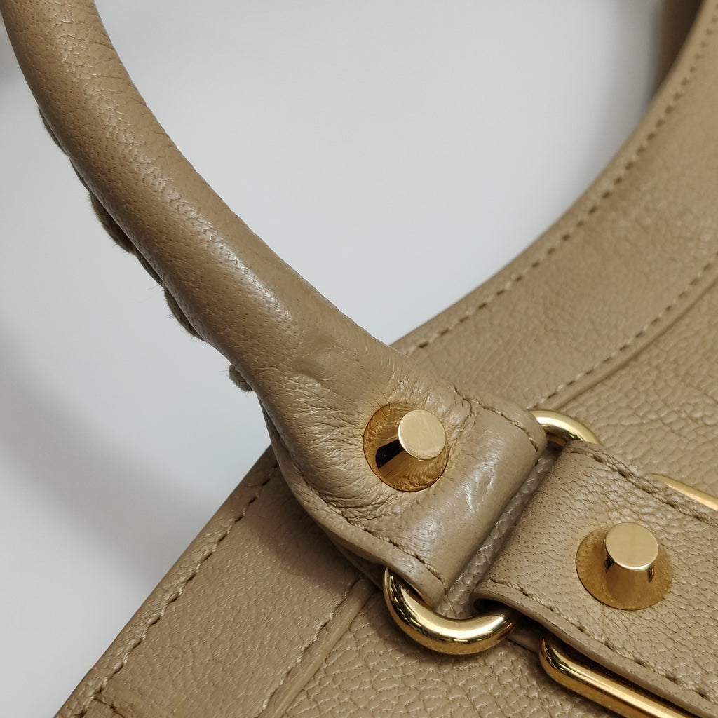 Balenciaga City Medium Metallic Edge Beige GHW