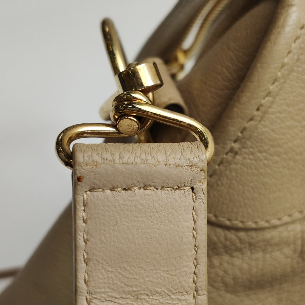 Balenciaga City Medium Metallic Edge Beige GHW
