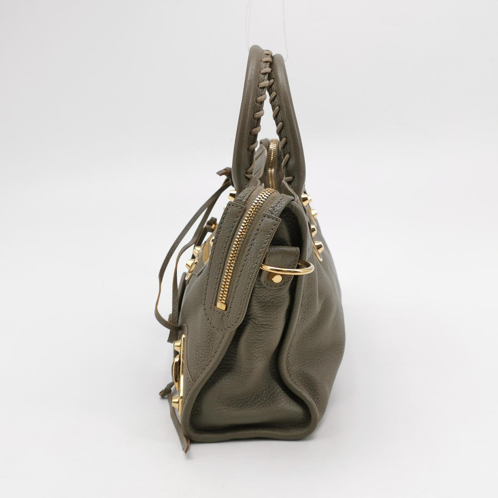 Balenciaga City Small Metallic Edge Taupe