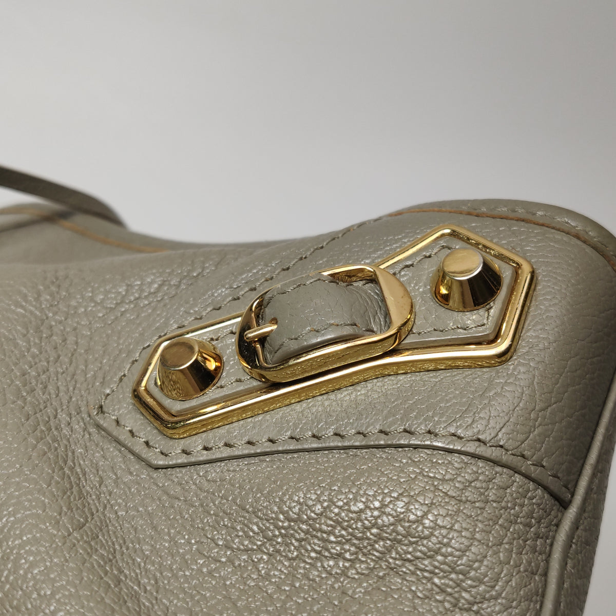 Balenciaga City Small Metallic Edge Taupe
