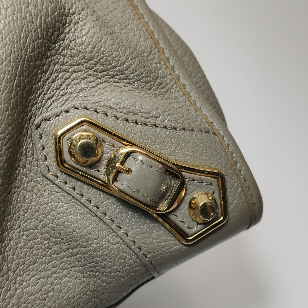 Balenciaga City Small Metallic Edge Taupe