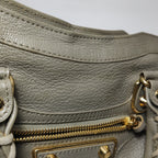 Balenciaga City Small Metallic Edge Taupe