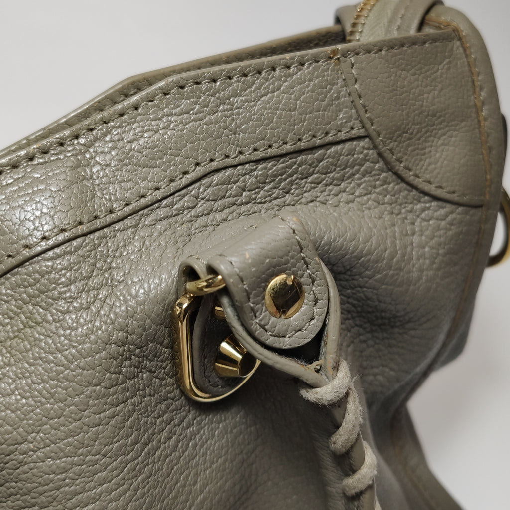Balenciaga City Small Metallic Edge Taupe