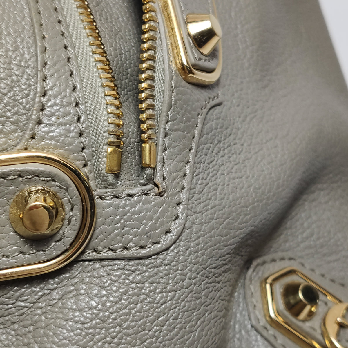 Balenciaga City Small Metallic Edge Taupe