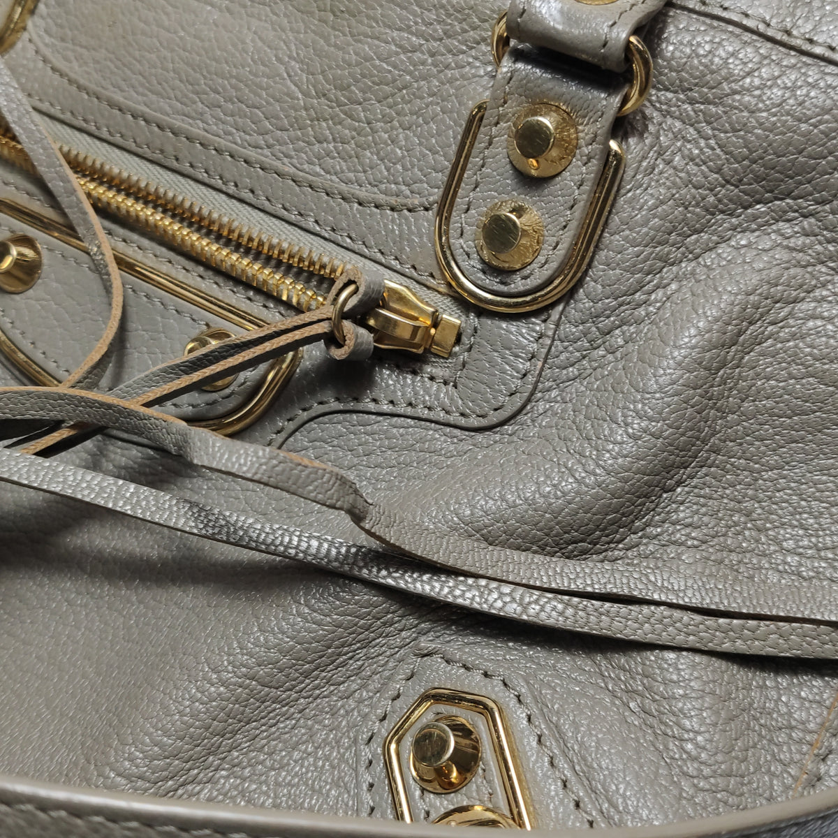 Balenciaga City Small Metallic Edge Taupe