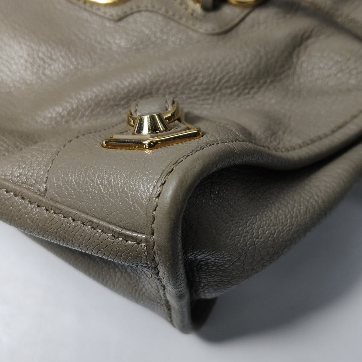 Balenciaga City Small Metallic Edge Taupe