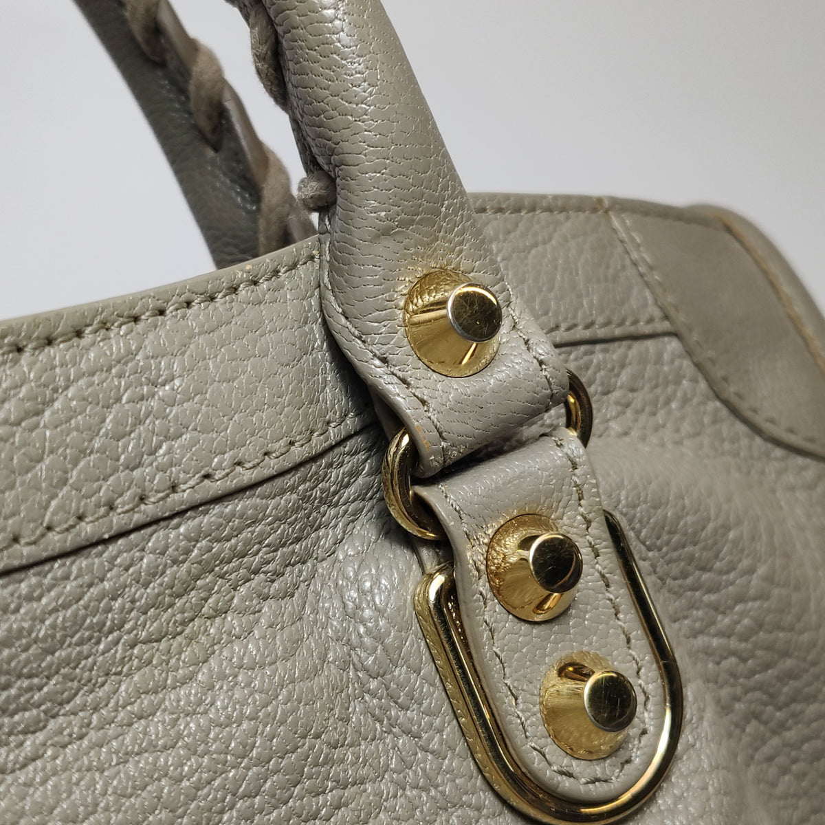 Balenciaga City Small Metallic Edge Taupe