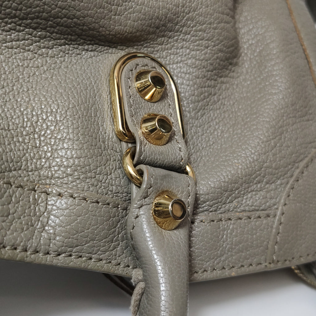 Balenciaga City Small Metallic Edge Taupe