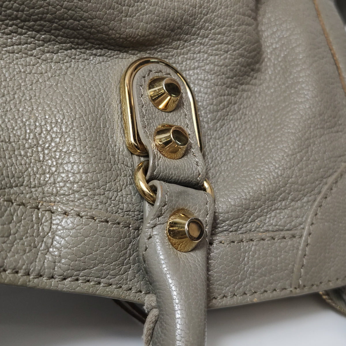 Balenciaga City Small Metallic Edge Taupe
