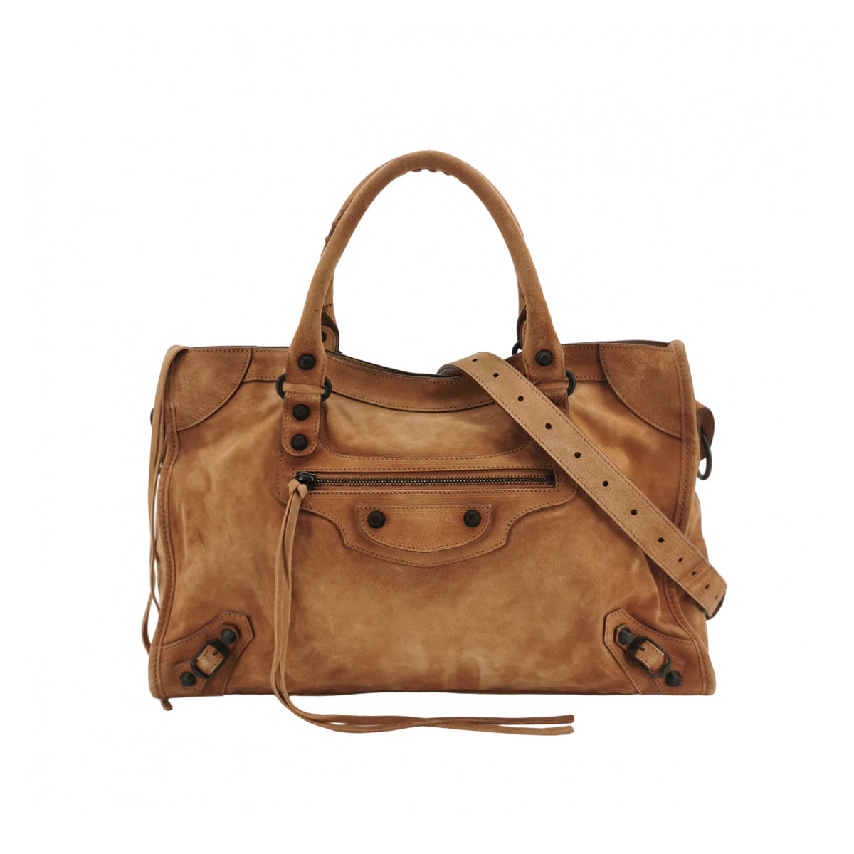 Balenciaga Le City Medium Suede Tan