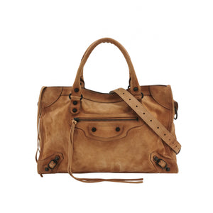 Balenciaga Le City Medium Suede Tan