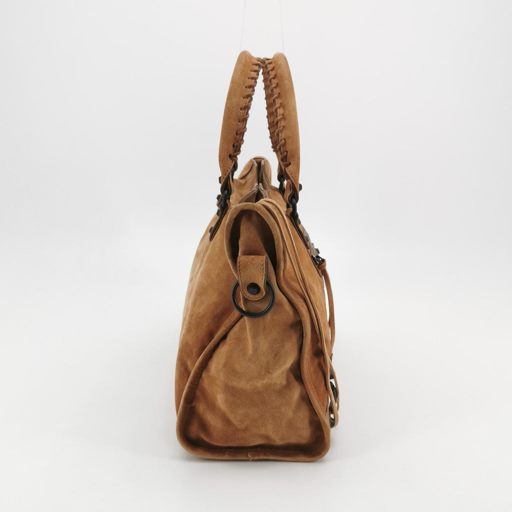Balenciaga Le City Medium Suede Tan