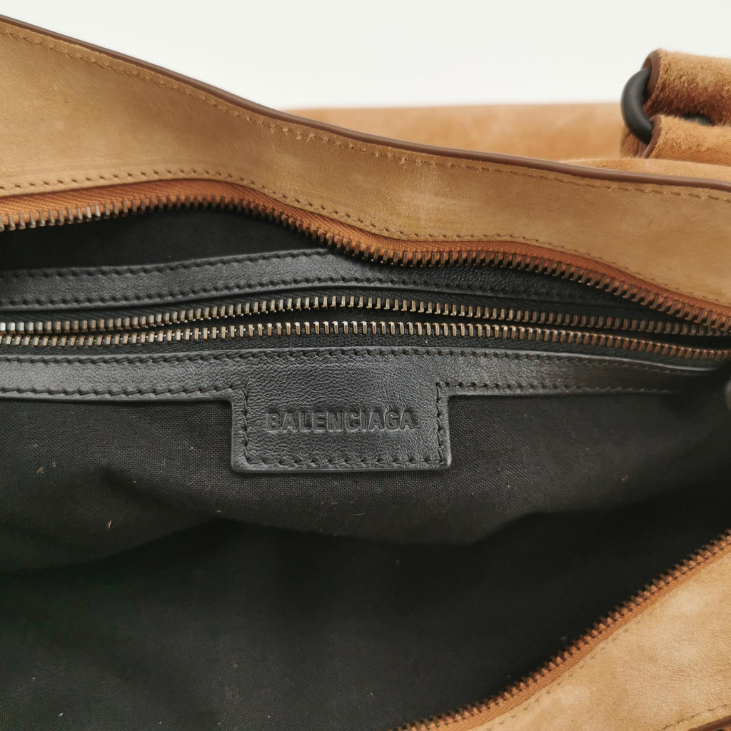 Balenciaga Le City Medium Suede Tan