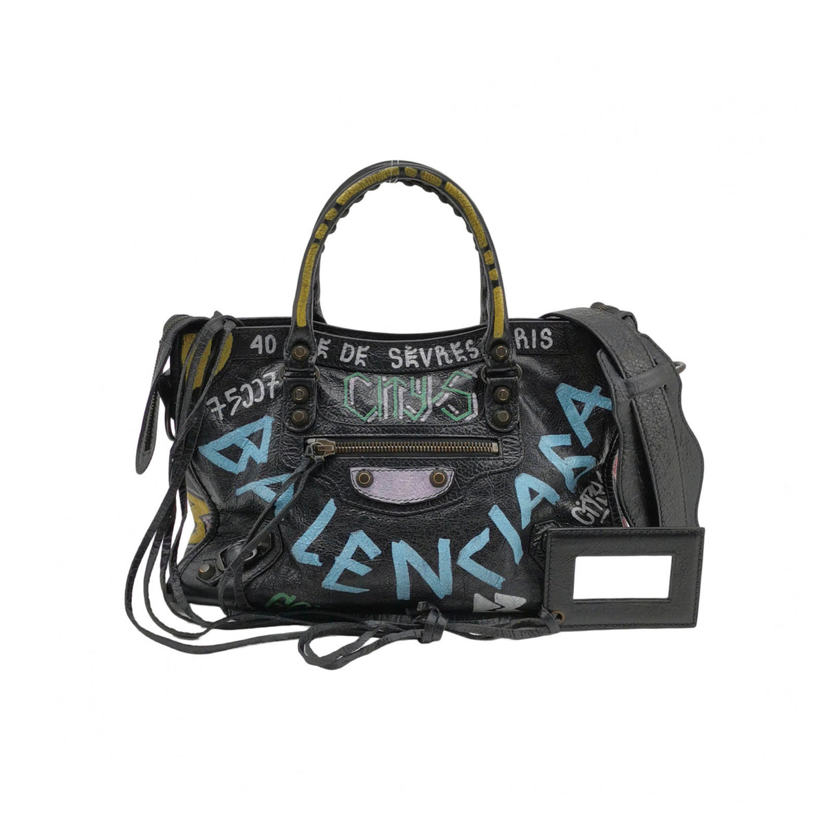 Balenciaga City Small Graffiti Black