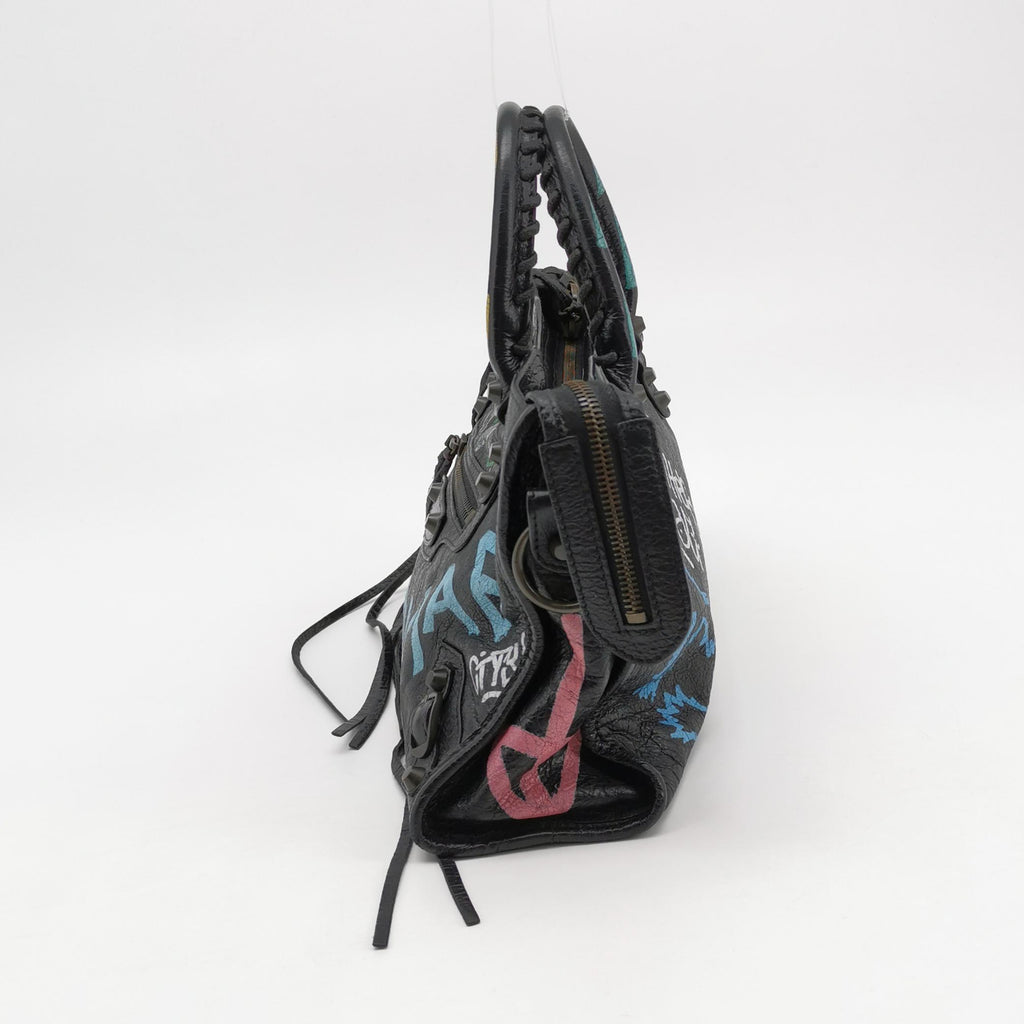 Balenciaga City Small Graffiti Black
