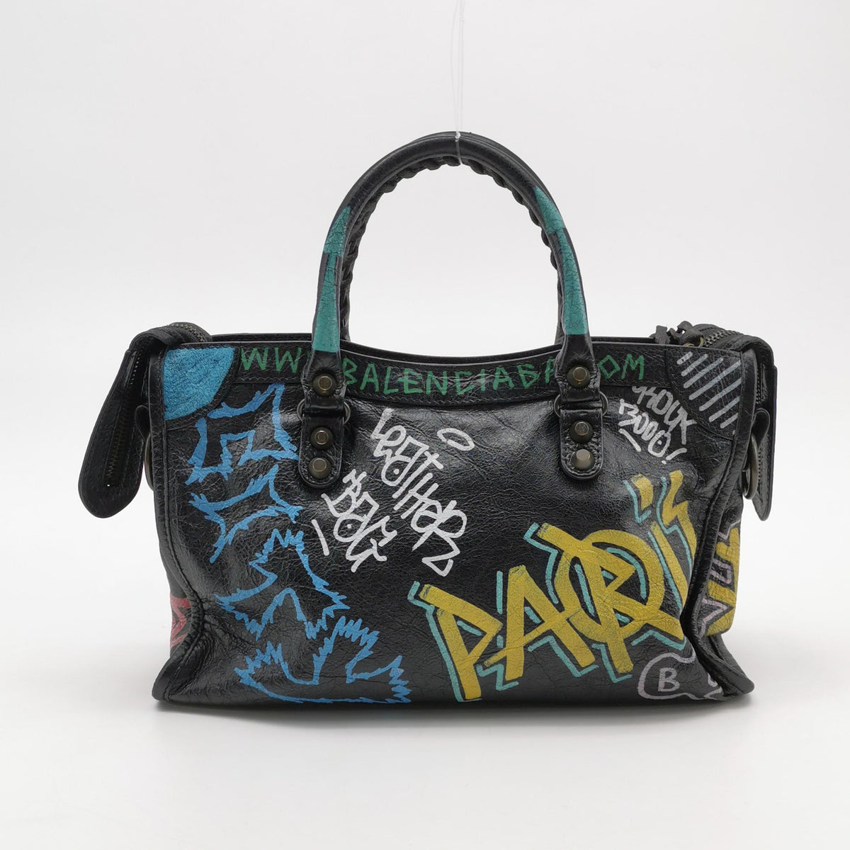 Balenciaga City Small Graffiti Black