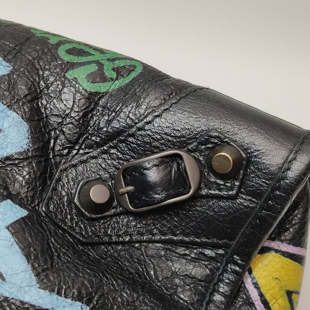 Balenciaga City Small Graffiti Black