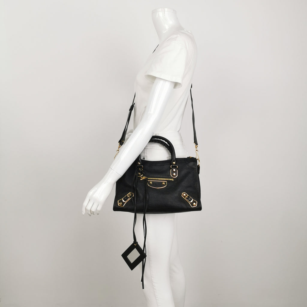 Balenciaga City Metallic Edge Small Black