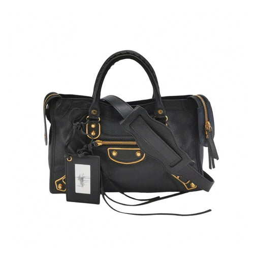 Balenciaga City Small Metallic Edge Black