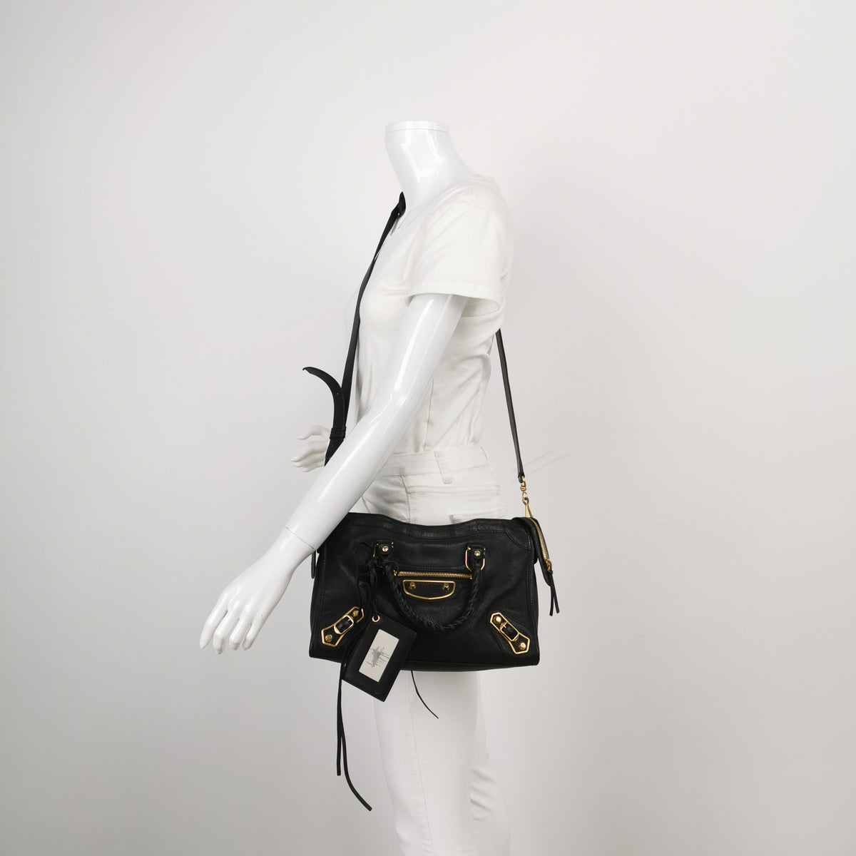 Balenciaga City Small Metallic Edge Black