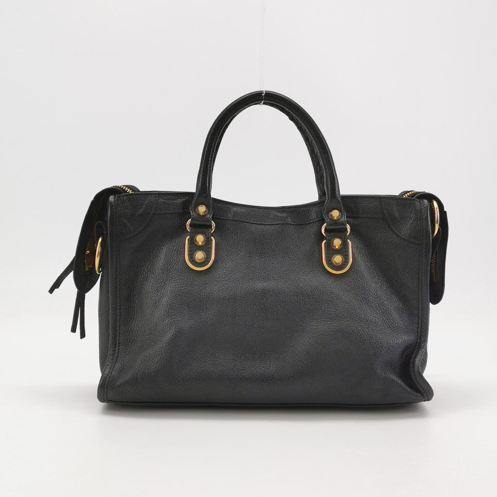Balenciaga City Small Metallic Edge Black