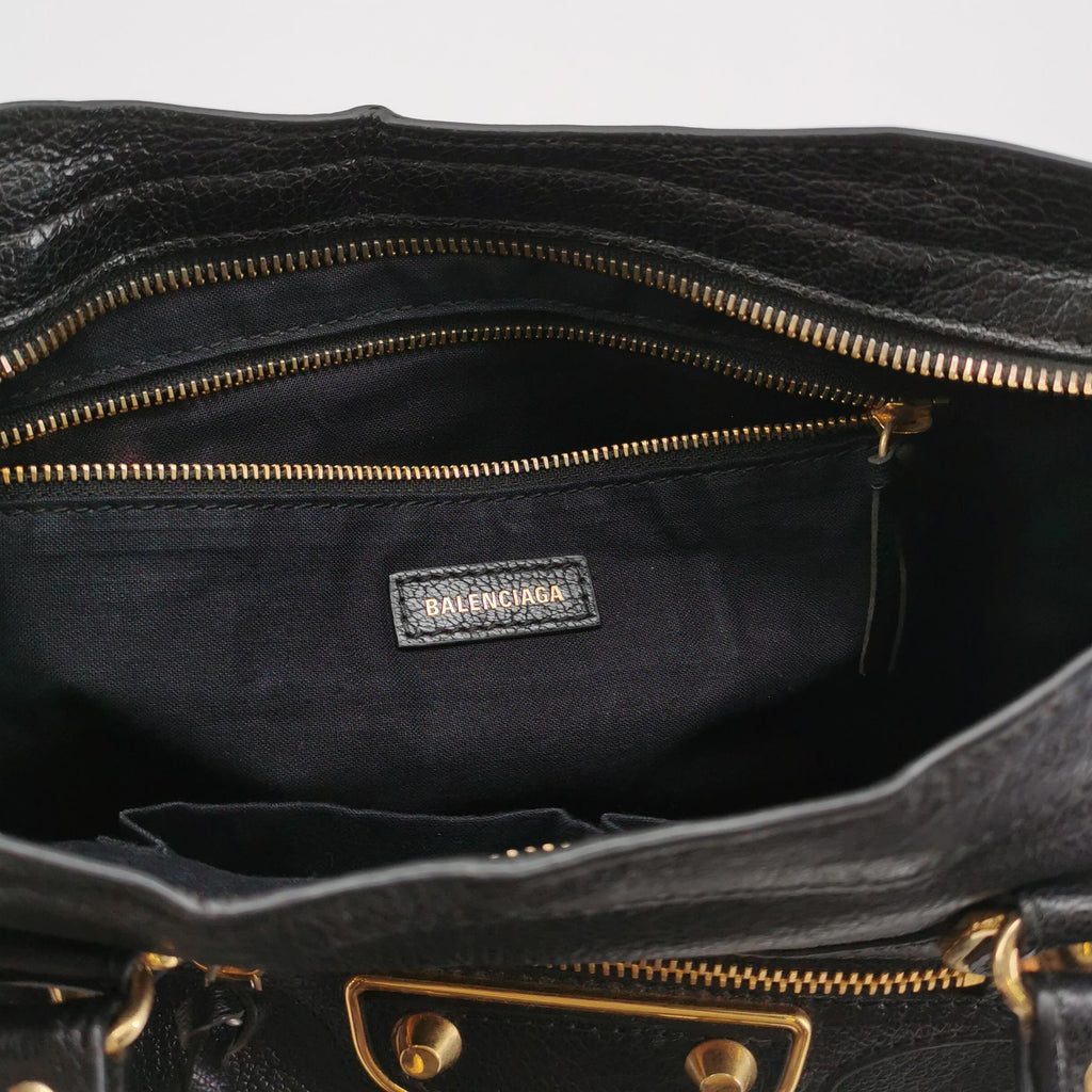 Balenciaga City Small Metallic Edge Black