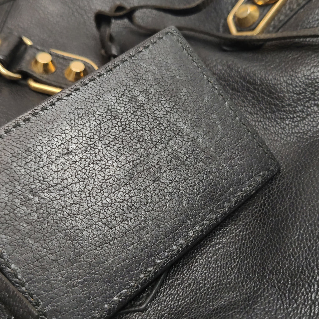 Balenciaga City Small Metallic Edge Black