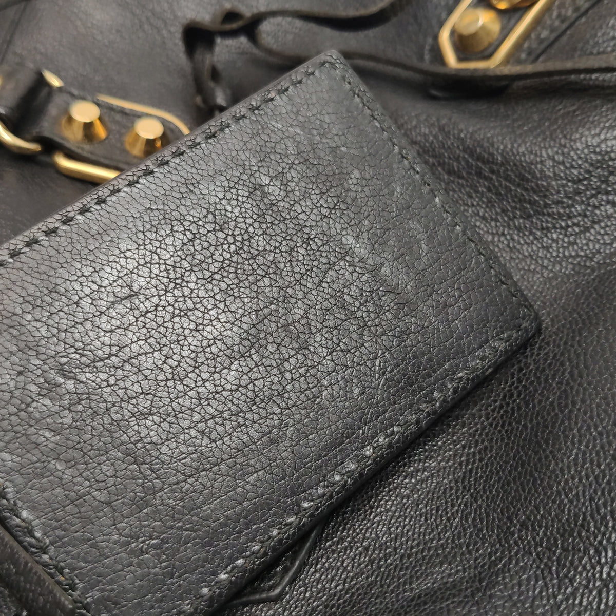Balenciaga City Small Metallic Edge Black
