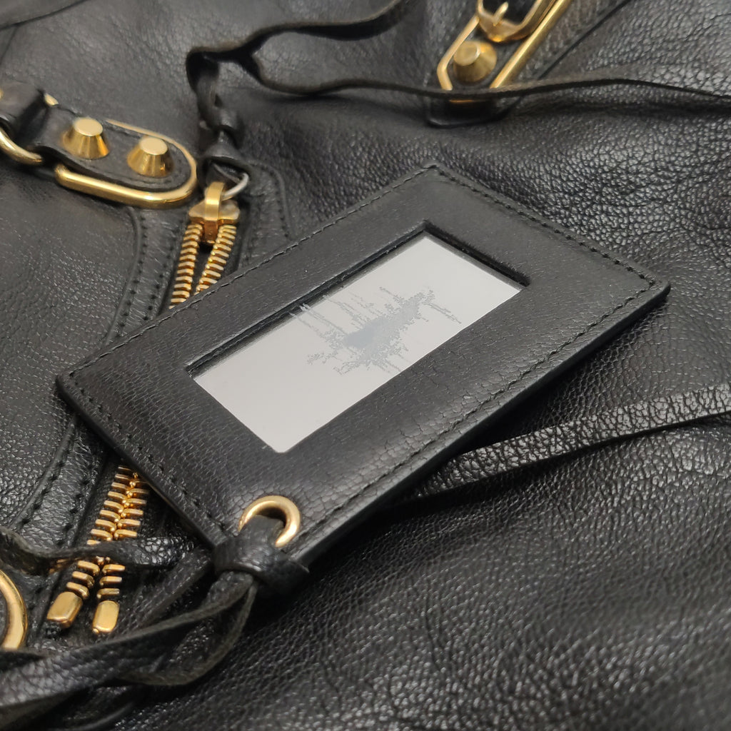 Balenciaga City Small Metallic Edge Black