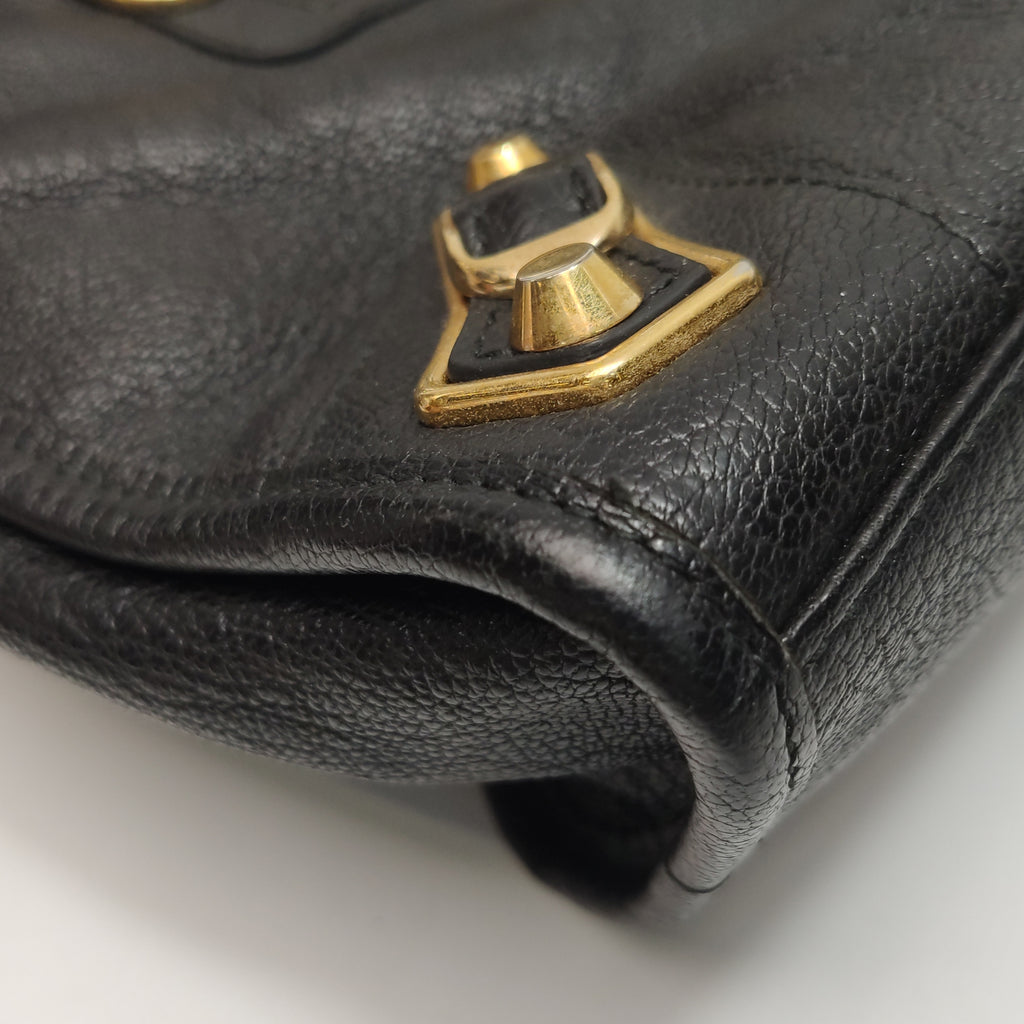 Balenciaga City Small Metallic Edge Black