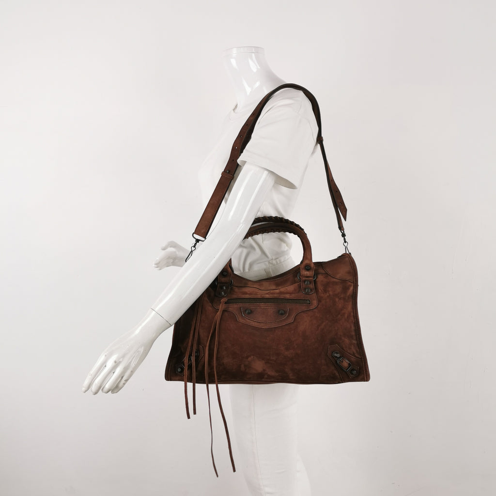 Balenciaga Le City Medium Suede